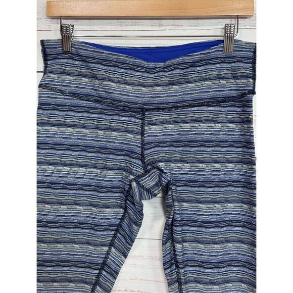 Lululemon Wunder Under Crop Legging Sz 10 Space Dye Twist Sapphire Blue Legging - Picture 3 of 6